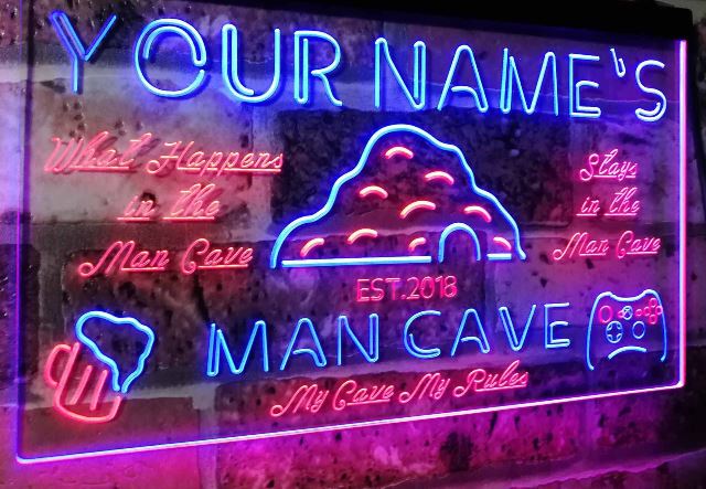 Neon signs for Man Cave Personalized neon signs for guys room